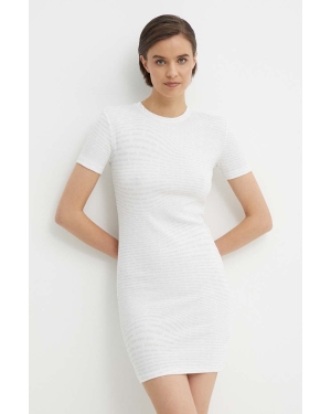 Calvin Klein Jeans sukienka kolor biały mini dopasowana