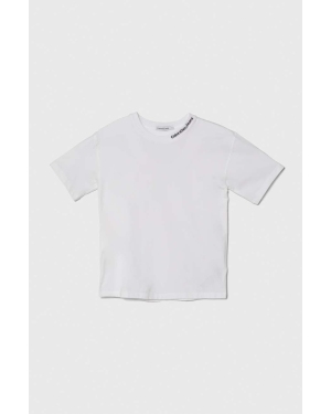 Calvin Klein Jeans t-shirt dziecięcy kolor biały gładki