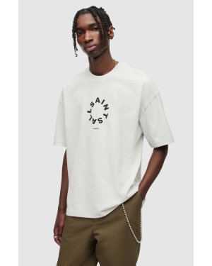 AllSaints t-shirt bawełniany TIERRA SS CREW kolor szary z nadrukiem