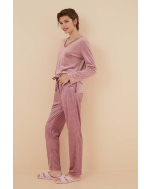 women'secret piżama SOFT TOUCH FRANCHISEE damska kolor różowy 3596065