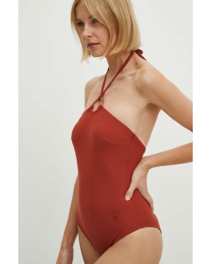 women'secret jednoczęściowy strój kąpielowy SWIM ICONS kolor brązowy lekko usztywniona miseczka 5527103