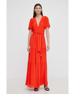 BA&SH sukienka NATALIA kolor pomarańczowy maxi rozkloszowana 1E24NATA