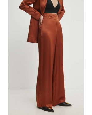 Answear Lab spodnie damskie kolor bordowy proste high waist