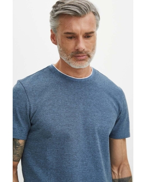 Medicine t-shirt bawełniany męski kolor niebieski melanżowy