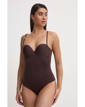 Max Mara Beachwear jednoczęściowy strój kąpielowy kolor brązowy 2416831019600