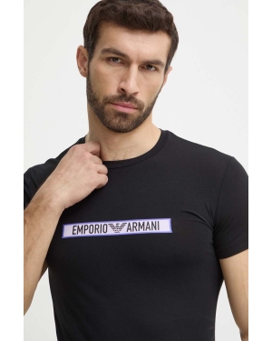 Emporio Armani Underwear t-shirt bawełniany lounge kolor czarny z nadrukiem 111035 4R517