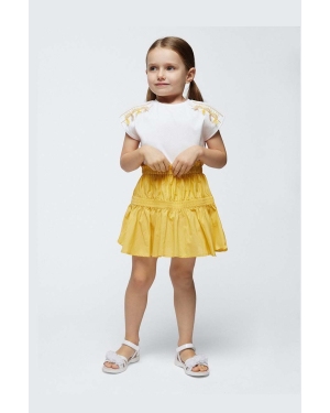 Mayoral spódnica bawełniana dziecięca kolor żółty mini rozkloszowana