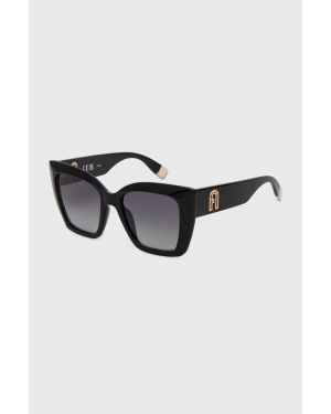 Furla okulary przeciwsłoneczne damskie kolor czarny SFU710_540700