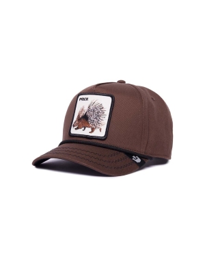 Goorin Bros czapka z daszkiem bawełniana Porcupine kolor brązowy z aplikacją 101-1134