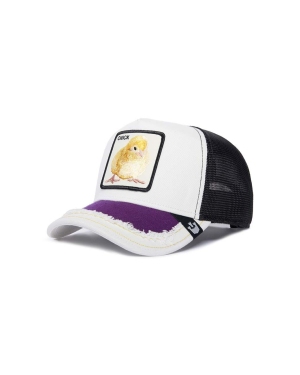 Goorin Bros czapka z daszkiem z domieszką jedwabiu Silky Chick kolor biały z aplikacją 101-1282