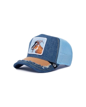 Goorin Bros czapka z daszkiem Silky Goat kolor niebieski z aplikacją 101-1281