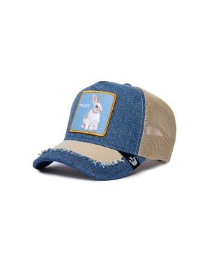 Goorin Bros czapka z daszkiem z domieszką jedwabiu Silky Rabbit kolor niebieski wzorzysta 101-1280