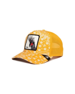 Goorin Bros czapka z daszkiem z domieszką lnu Spray Paint Arch kolor żółty wzorzysta 101-0949
