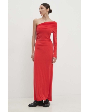 Answear Lab sukienka kolor czerwony maxi dopasowana