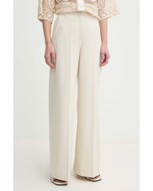 MAX&Co. spodnie damskie kolor beżowy szerokie high waist 2416131043200