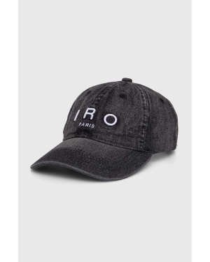 IRO czapka z daszkiem bawełniana kolor szary z aplikacją