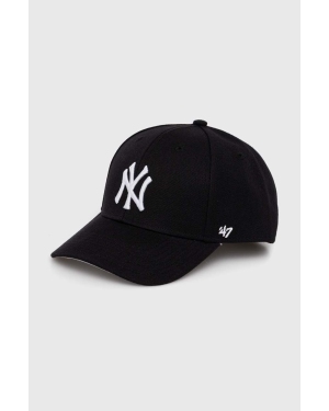 47brand czapka z daszkiem dziecięca MLB New York Yankees kolor czarny z aplikacją BMVP17WBV