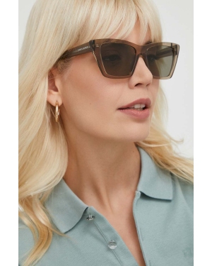 Saint Laurent okulary przeciwsłoneczne damskie kolor beżowy SL 276 MICA