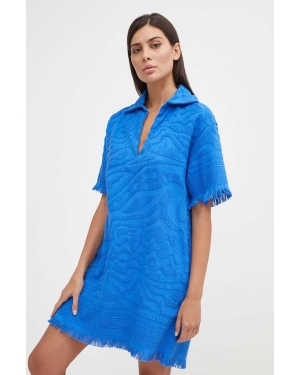 OAS sukienka bawełniana kolor niebieski mini oversize