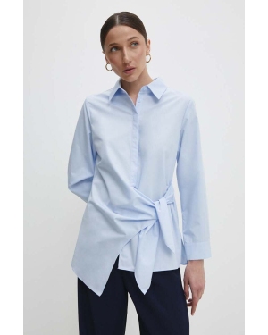 Answear Lab bluzka damska kolor niebieski gładka