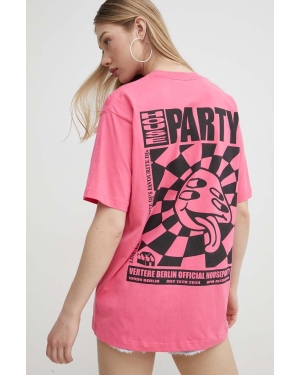Vertere Berlin t-shirt bawełniany kolor różowy z nadrukiem VER T220