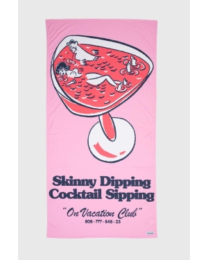 On Vacation ręcznik Skinny Dippin' Cocktail Sippin' kolor różowy OVC A17