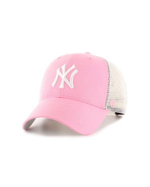 47brand Czapka MLB New York Yankees kolor różowy z aplikacją B-BRANS17CTP-RSA