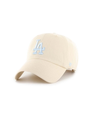 47 brand czapka z daszkiem bawełniana MLB Los Angeles Dodgers kolor beżowy z aplikacją B-NLRGW12GWS-NTG
