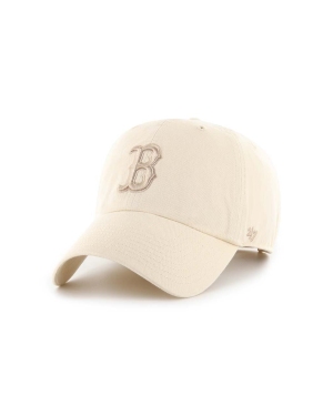 47 brand czapka z daszkiem bawełniana MLB Boston Red Sox kolor beżowy z aplikacją B-NLRGW02GWS-NTA