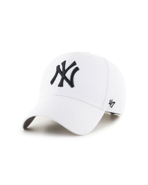 47brand Czapka MLB New York Yankees kolor biały z aplikacją B-MVP17WBV-WHF
