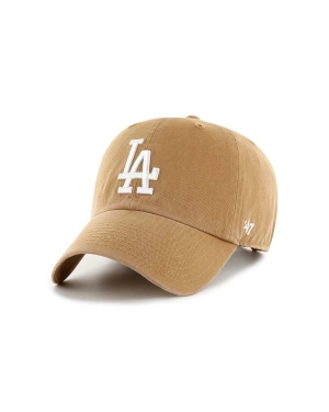 47brand czapka z daszkiem bawełniana MLB Los Angeles Dodgers kolor beżowy z aplikacją B-NLRGW12GWS-QL