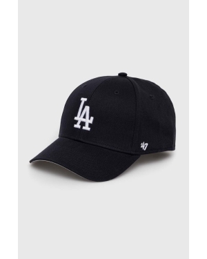 47 brand czapka z daszkiem bawełniana dziecięca MLB Los Angeles Dodgers Raised Basic kolor granatowy z aplikacją BRAC12CTP