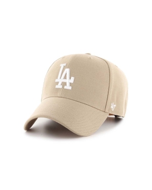 47brand czapka z daszkiem bawełniana MLB Los Angeles Dodgers kolor beżowy z aplikacją B-MVPSP12WBP-KHB