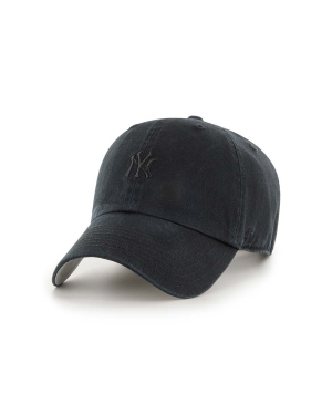 47 brand czapka z daszkiem bawełniana MLB New York Yankees kolor czarny z aplikacją B-BSRNR17GWS-BKD