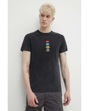 Kaotiko t-shirt bawełniany kolor czarny z aplikacją