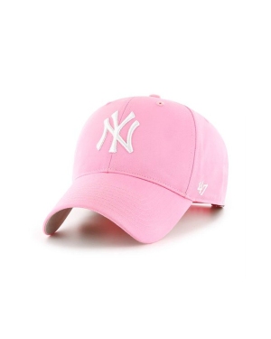 47 brand czapka MLB New York Yankees kolor różowy z aplikacją B-RAC17CTP-RSA