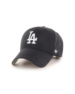 47brand czapka z daszkiem bawełniana MLB Los Angeles Dodgers kolor czarny z aplikacją