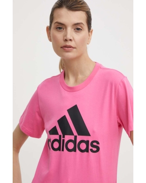 adidas t-shirt bawełniany damski kolor różowy IR5413