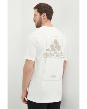 adidas t-shirt bawełniany męski kolor beżowy z nadrukiem IN6236