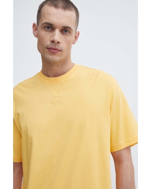 adidas t-shirt bawełniany męski kolor żółty gładki IR9114