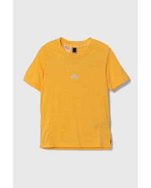 adidas t-shirt dziecięcy kolor żółty z nadrukiem