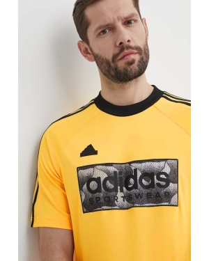 adidas t-shirt TIRO męski kolor żółty wzorzysty IS1536