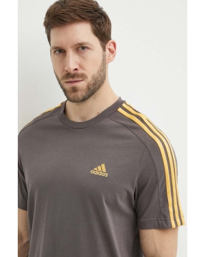 adidas t-shirt bawełniany męski kolor szary z aplikacją IS1334