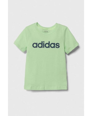 adidas t-shirt bawełniany dziecięcy kolor zielony