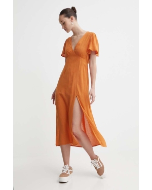 Billabong sukienka kolor pomarańczowy midi prosta EBJWD00134