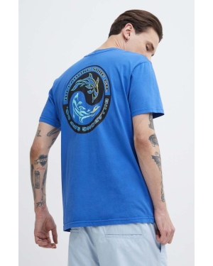 Billabong t-shirt bawełniany męski kolor niebieski z nadrukiem ABYZT02279