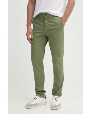 BOSS spodnie męskie kolor zielony dopasowane 50505392