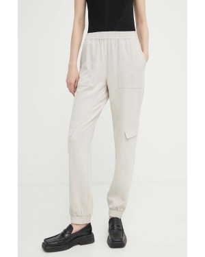 Bruuns Bazaar spodnie Brassica Cilla damskie kolor beżowy proste high waist