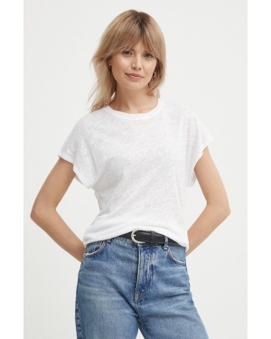 Calvin Klein t-shirt lniany kolor biały K20K207260