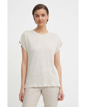 Calvin Klein t-shirt lniany kolor beżowy K20K207260